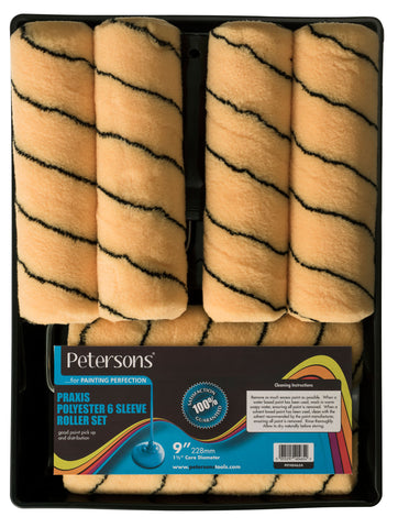 Petersons Praxis Polyester 6 Sleeve Roller Set 9 inch